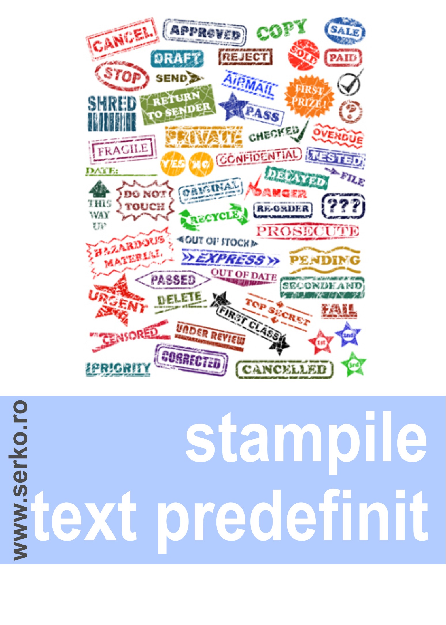 stampile text predefinit